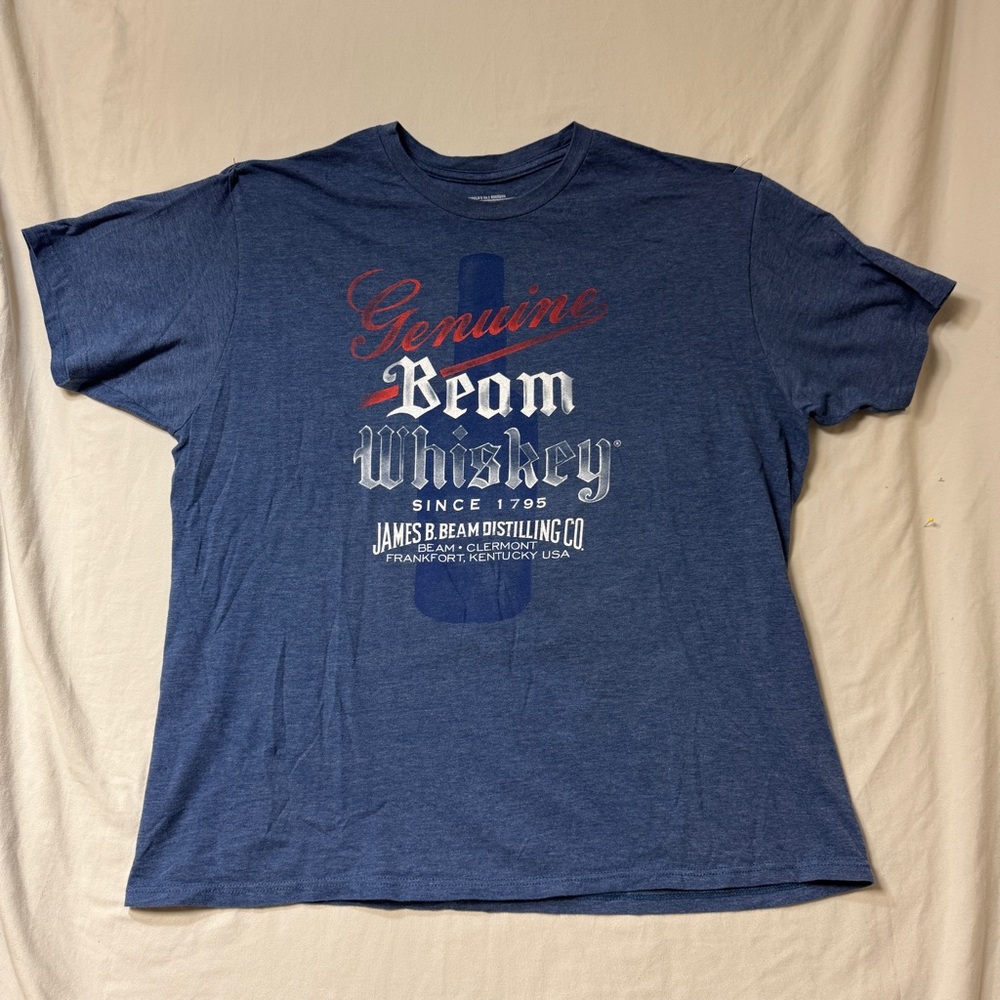Jim Beam Genuine Whiskey Graphic T-Shirt Mens 2X Alcohol Drinks Kentucky Bourbon